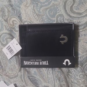 NWT True Religion Black Leather Wallet
